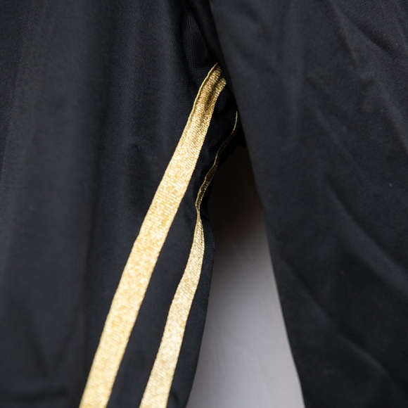 Vintage Y2K Express Lion Crest Black and Gold Zip Up Jacket "Racing Stripes" - Picture 4 of 5